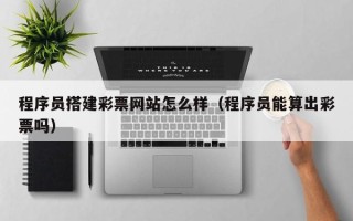 舞钢程序员搭建彩票网站怎么样（程序员能算出彩票吗）